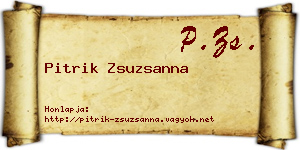 Pitrik Zsuzsanna névjegykártya